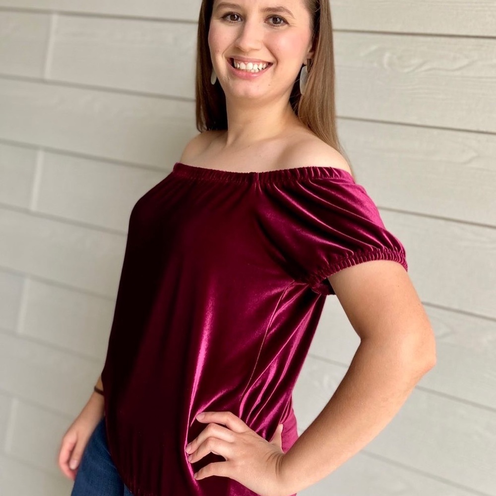 Burgundy Velvet Top - Picture 5 of 5